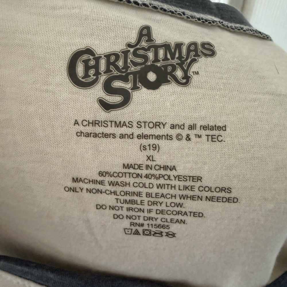 A Christmas Story Movie Women's Raglan T-Shirt White/Grey XL - Picture 7 of 11